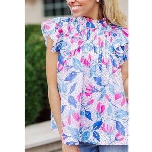 NWT J.Marie Kenzie Rae Pleated Top Floral